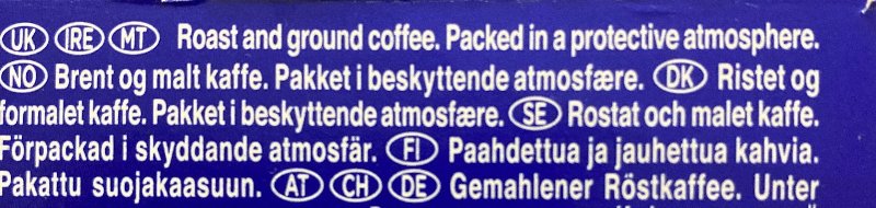 Foto da lista de ingredientes