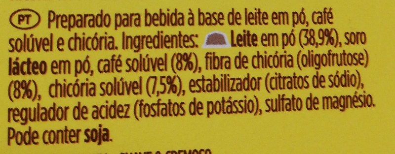 Foto da lista de ingredientes