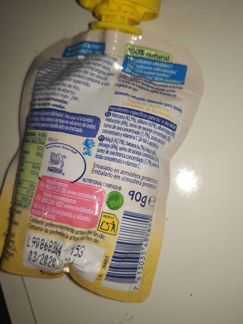 Foto da lista de ingredientes