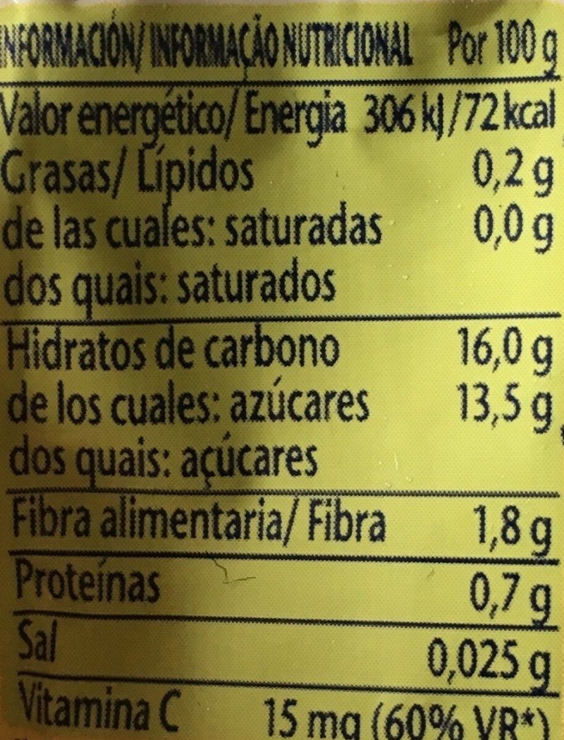 Foto da tabela nutricional