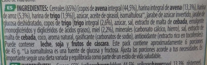 Foto da lista de ingredientes