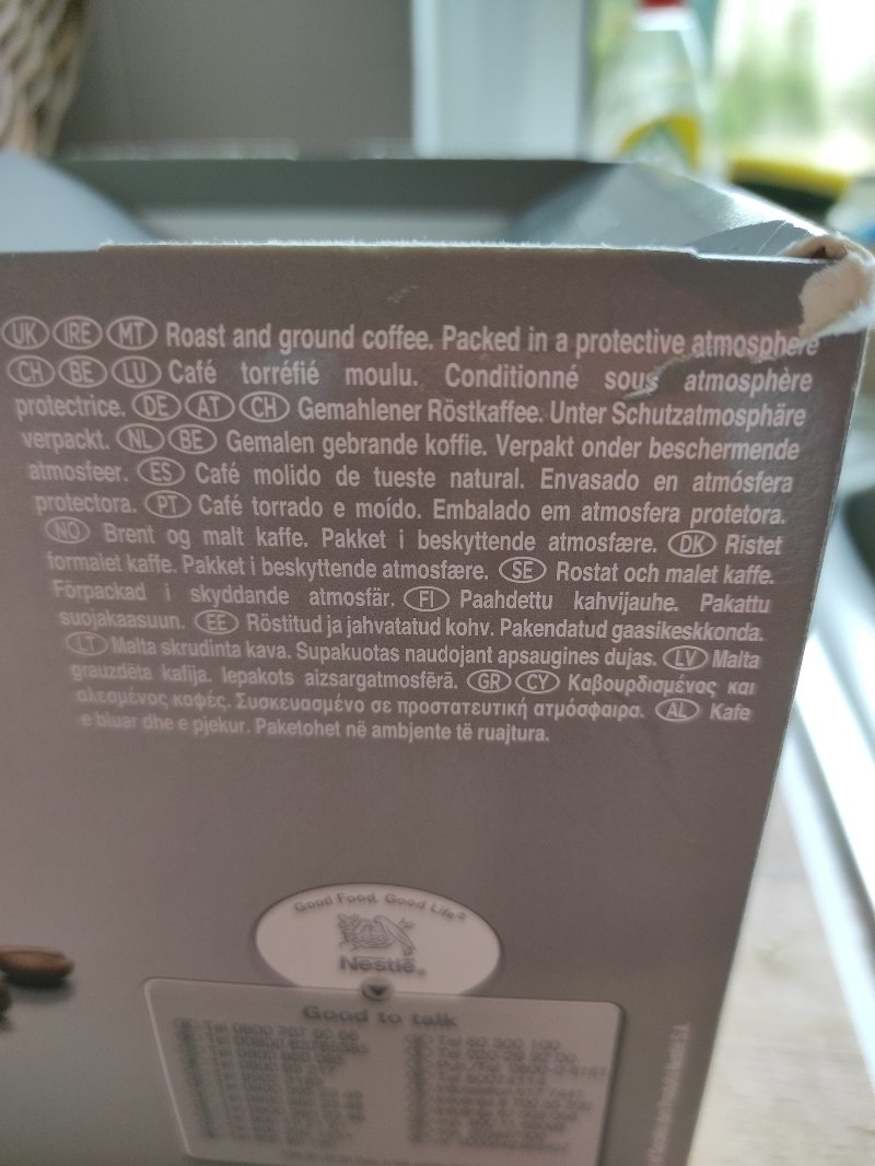 Foto da lista de ingredientes
