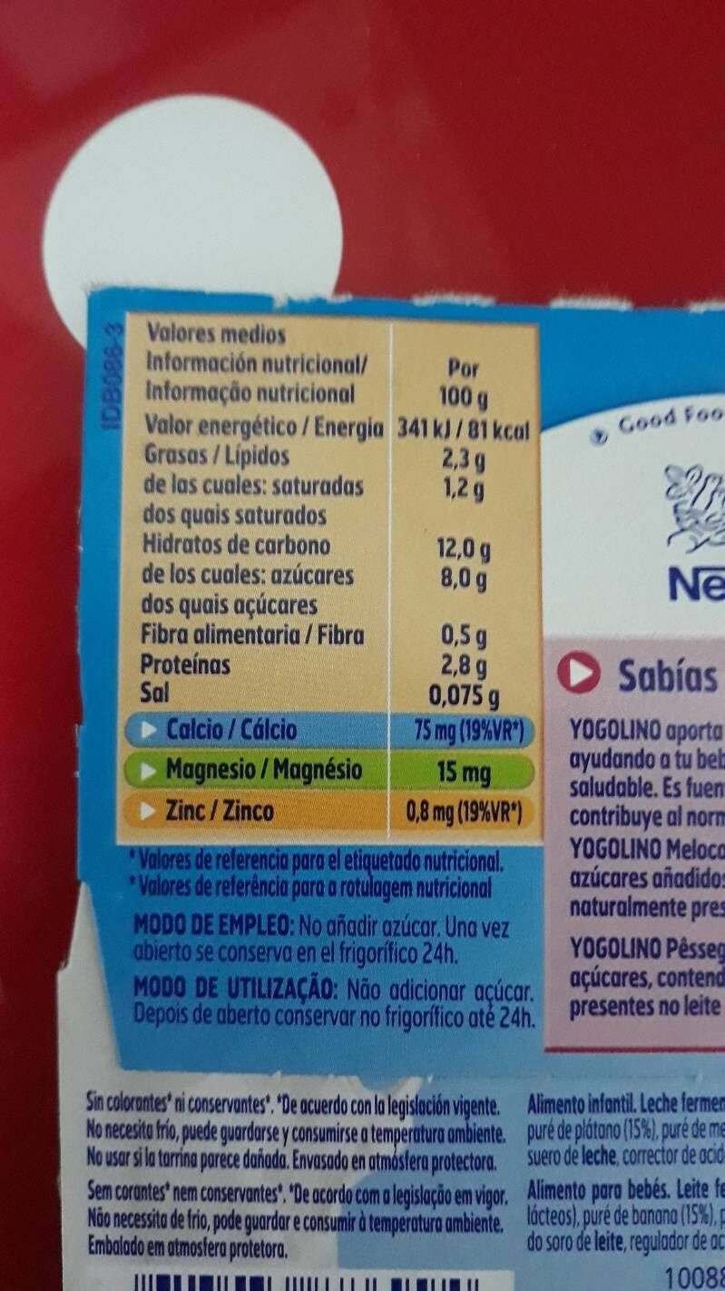 Foto da tabela nutricional