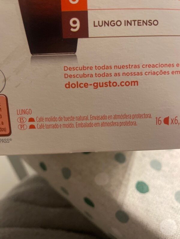 Foto da lista de ingredientes