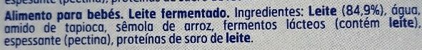 Foto da lista de ingredientes