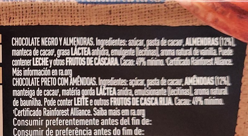 Foto da lista de ingredientes