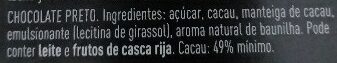 Foto da lista de ingredientes