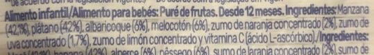 Foto da lista de ingredientes