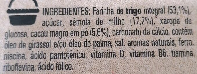 Foto da lista de ingredientes