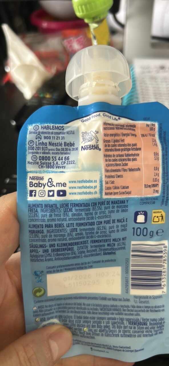 Foto da tabela nutricional