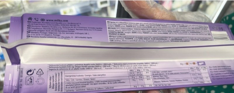Foto da tabela nutricional