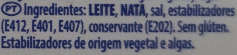 Foto da lista de ingredientes