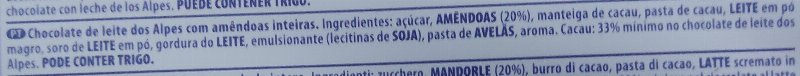 Foto da lista de ingredientes