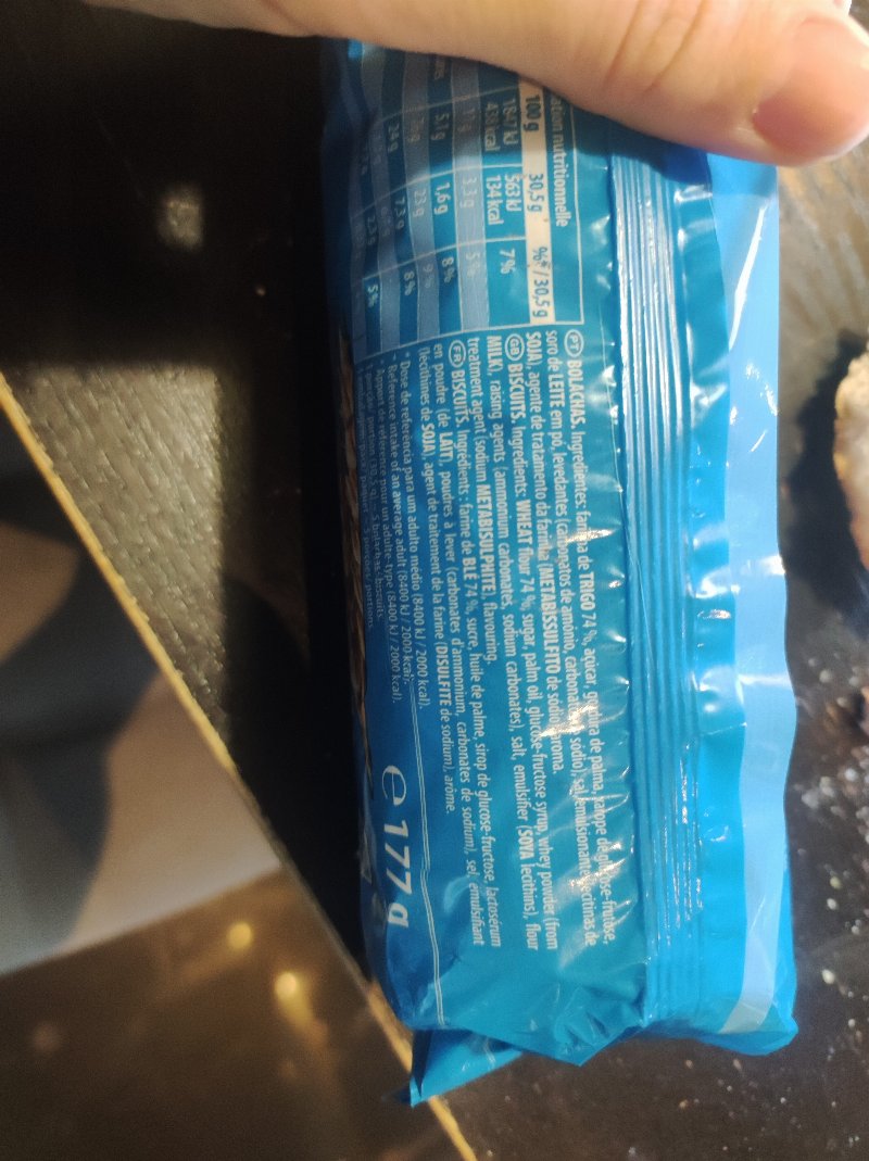 Foto da lista de ingredientes