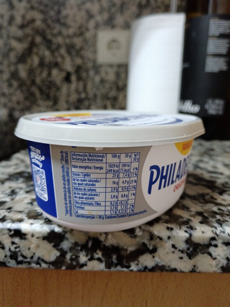 Foto da tabela nutricional