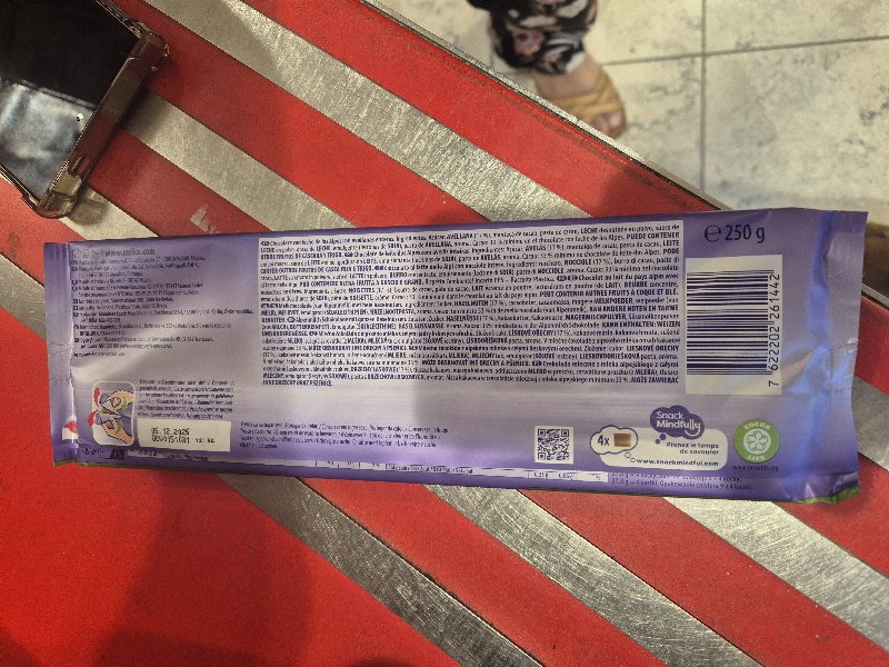 Foto da lista de ingredientes