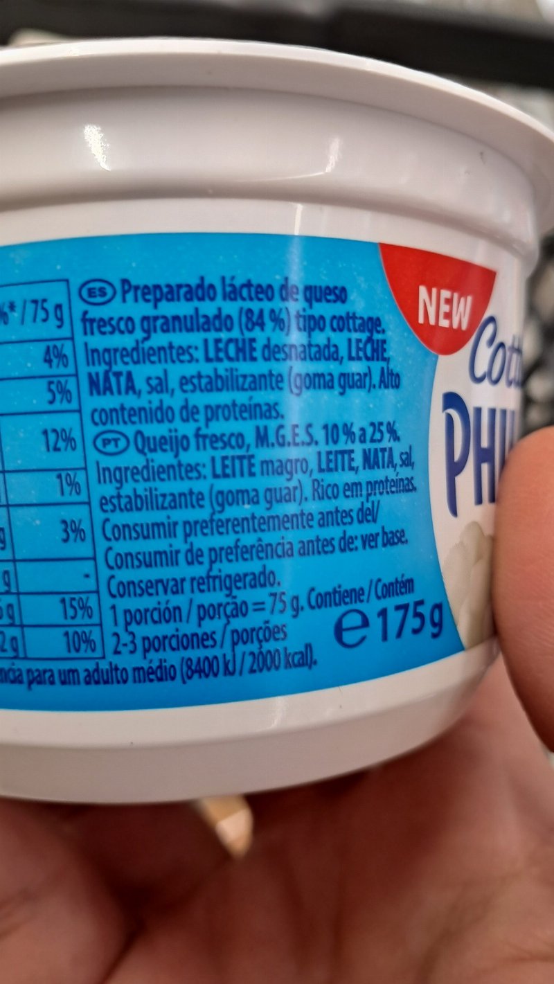 Foto da lista de ingredientes