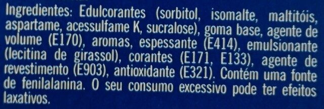 Foto da lista de ingredientes