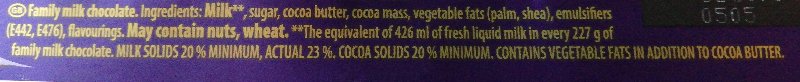 Foto da lista de ingredientes