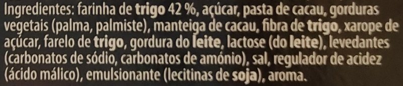 Foto da lista de ingredientes