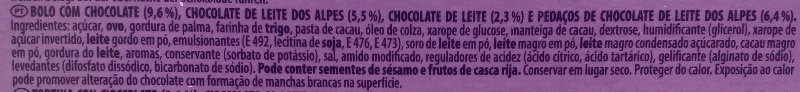 Foto da lista de ingredientes