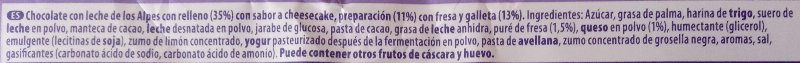 Foto da lista de ingredientes