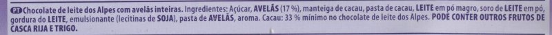 Foto da lista de ingredientes