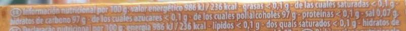 Foto da tabela nutricional