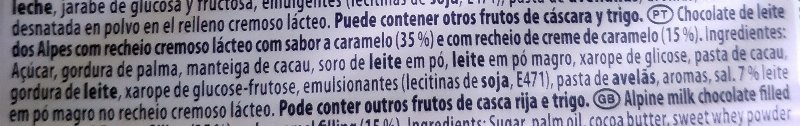 Foto da lista de ingredientes