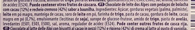 Foto da lista de ingredientes