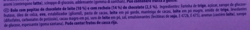 Foto da lista de ingredientes