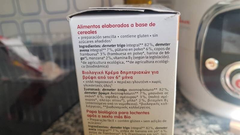 Foto da lista de ingredientes