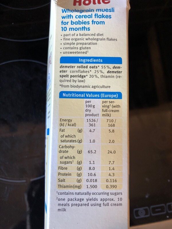 Foto da tabela nutricional