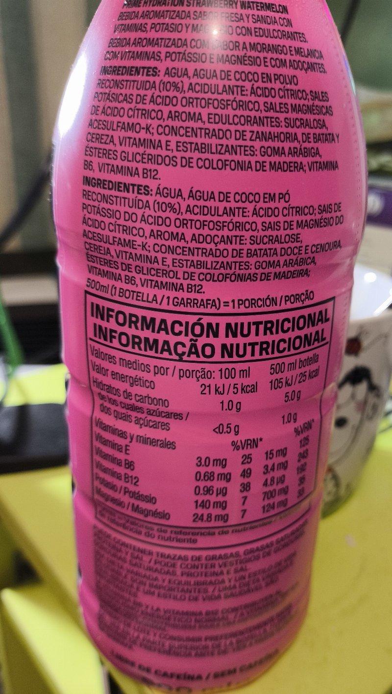 Foto da tabela nutricional