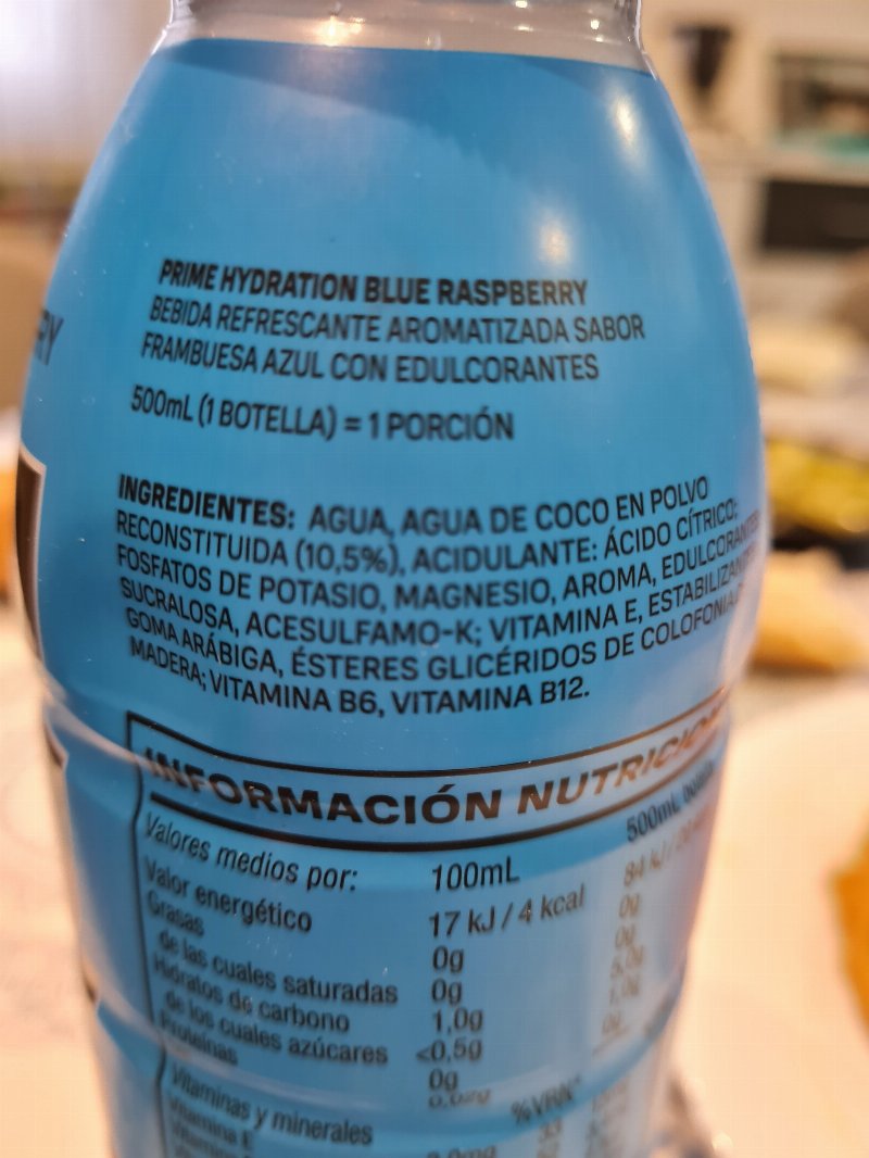 Foto da lista de ingredientes