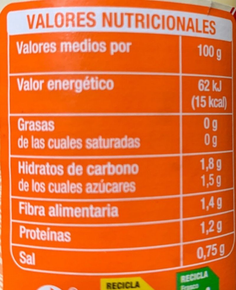 Foto da tabela nutricional