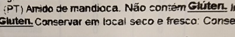 Foto da lista de ingredientes