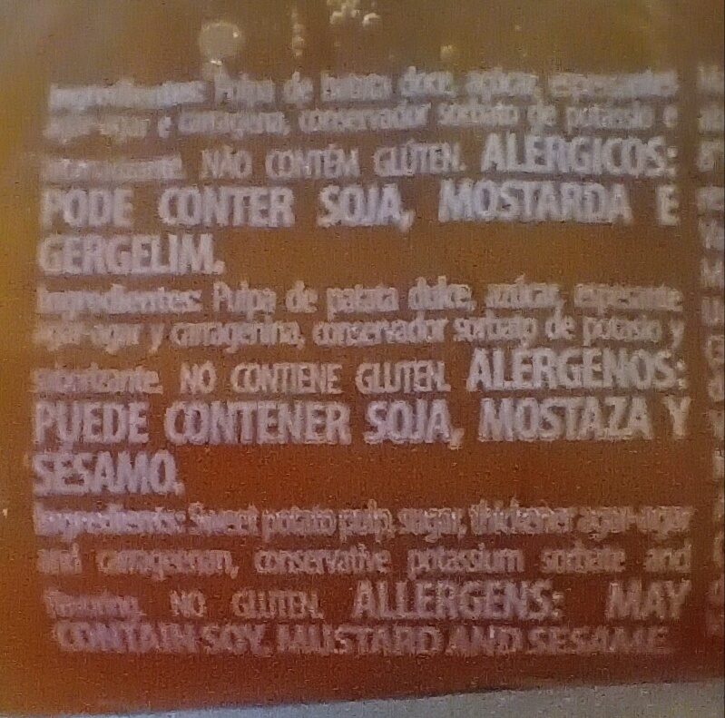 Foto da lista de ingredientes