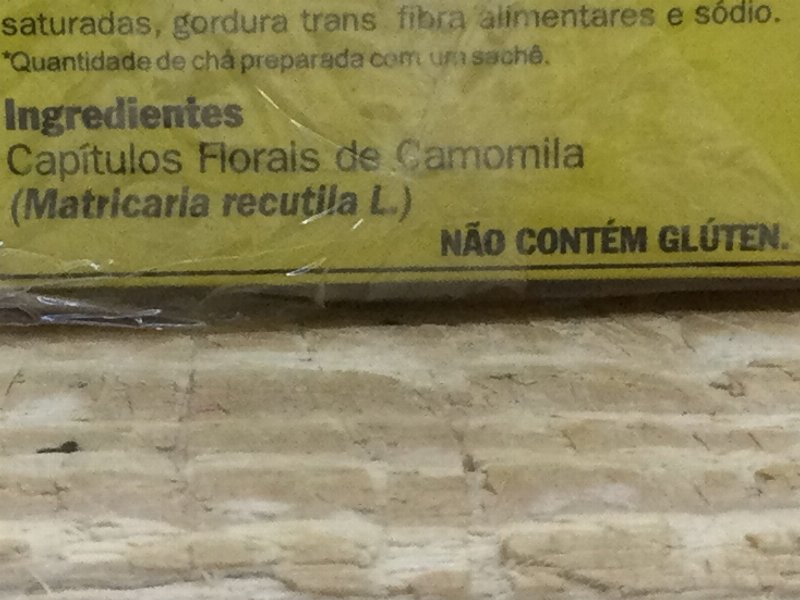 Foto da lista de ingredientes