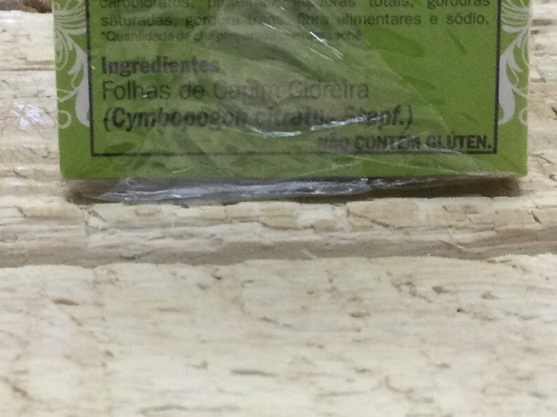 Foto da lista de ingredientes