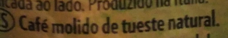 Foto da lista de ingredientes