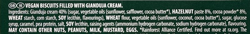 Foto da lista de ingredientes
