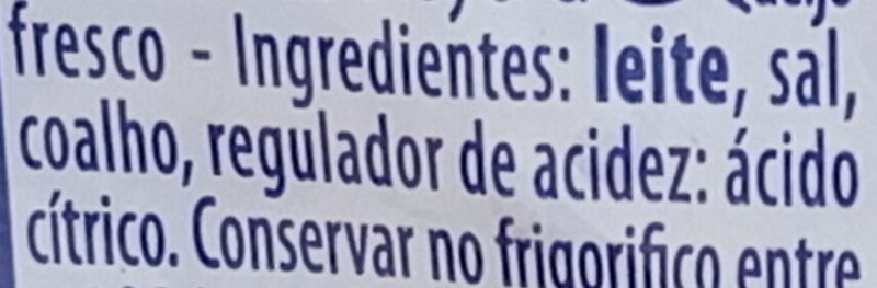 Foto da lista de ingredientes