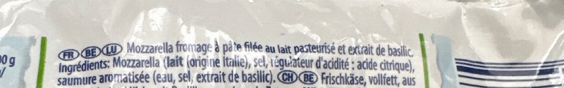 Foto da lista de ingredientes