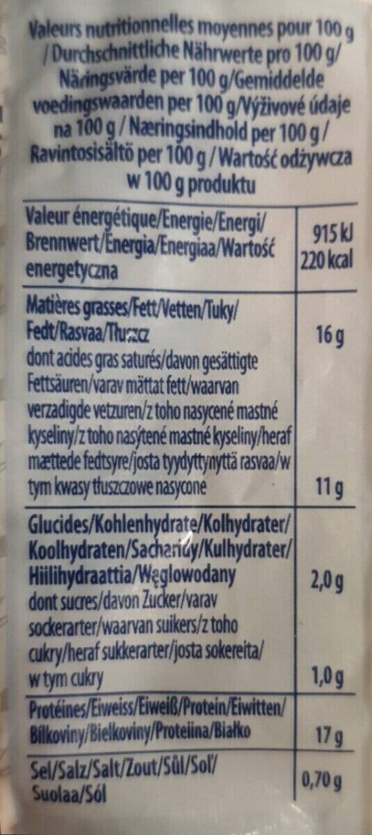 Foto da tabela nutricional