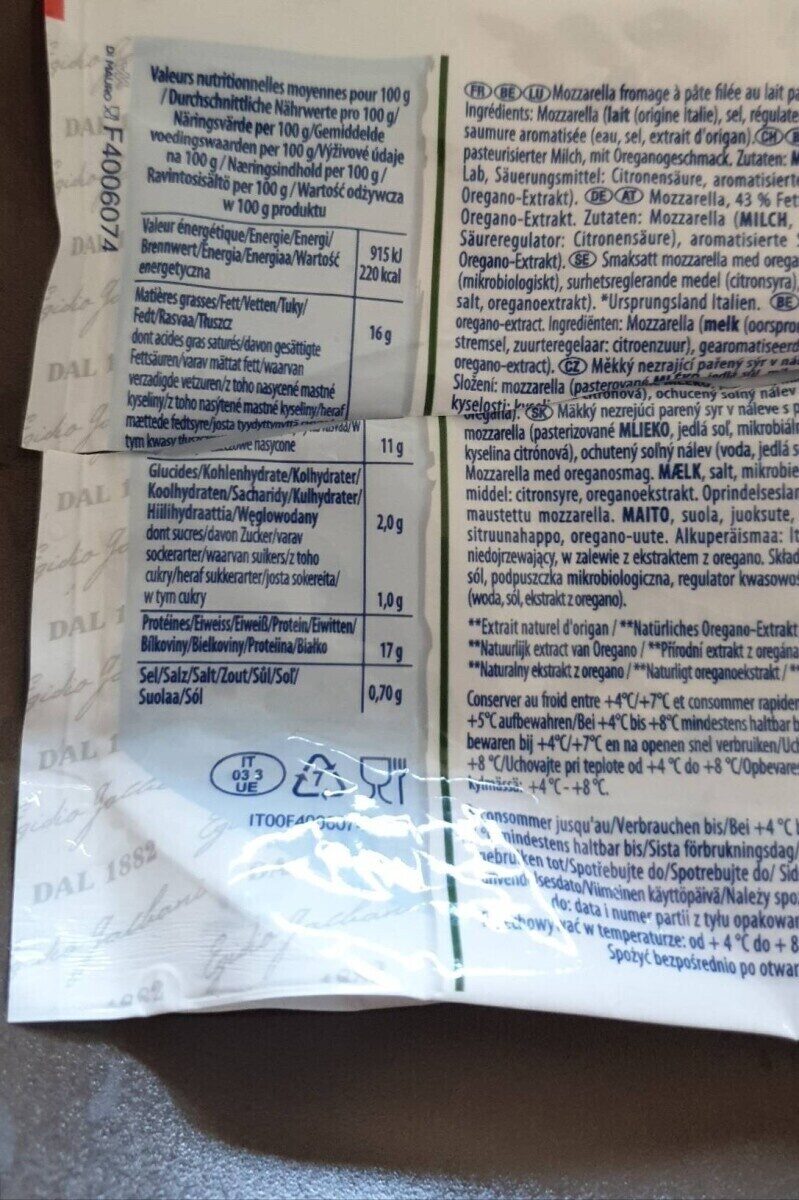 Foto da tabela nutricional