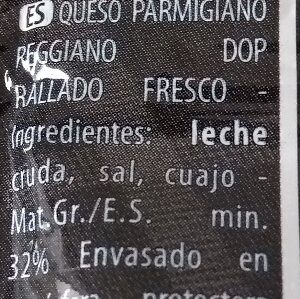 Foto da lista de ingredientes