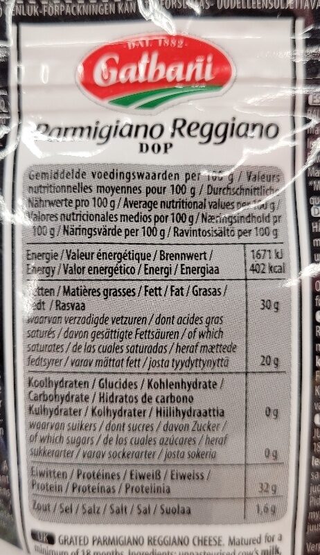 Foto da tabela nutricional