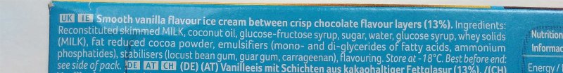 Foto da lista de ingredientes
