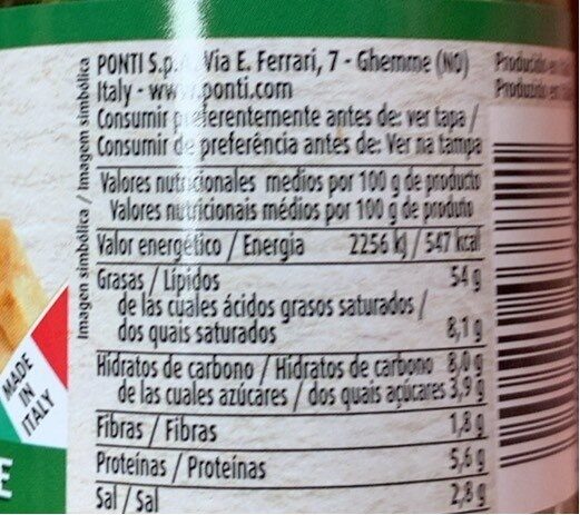 Foto da tabela nutricional